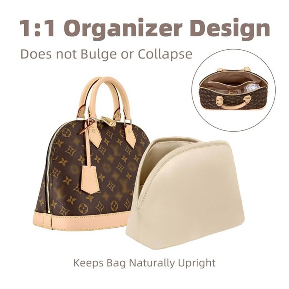 NEW 100% SILK Luxury Bag Organizer for Alma PM, Beige - Picture 3 of 8